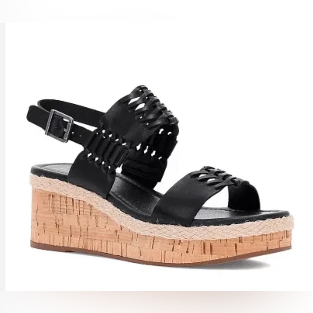 Frye and Co. Size 10 Women’s Black Lavish Wedge Sandal. New With Tags.